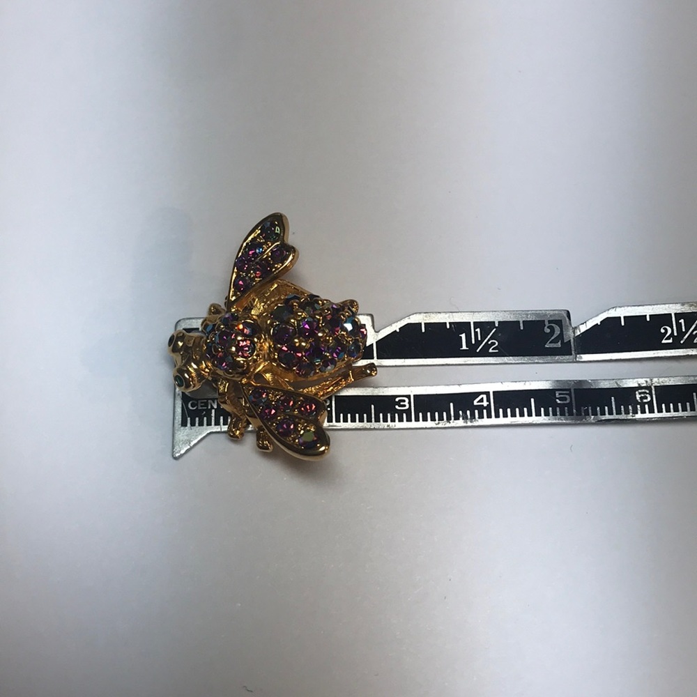 Joan Rivers gold Bee brooch aurora borealis - Picture 6 of 8